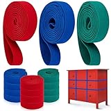 Wovnet 12 Pcs Variety Extra Large Moving Rubber Bands 42' 36' and 30' Rubber Straps Moving Supplies for Packing Pallets and Packing Blankets Red, Blue, Green