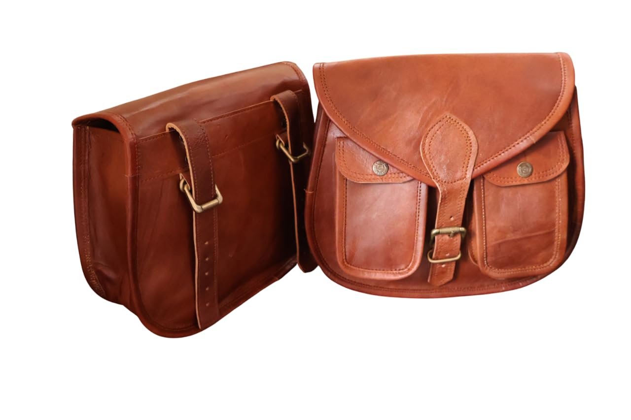 American Blue Sella Borsa per moto, laterale per bicicletta, pelle (2 tasche)