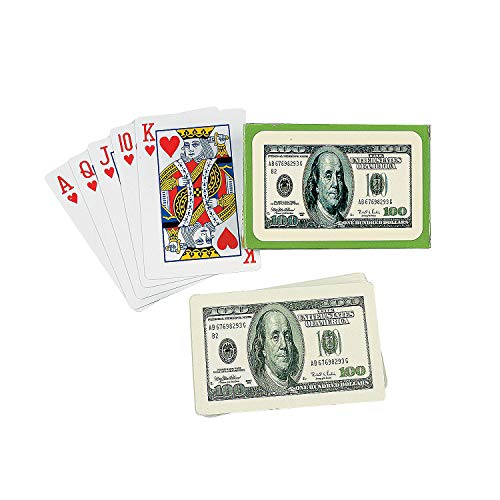 Barajas de Poker Diseño Billete $100 Paquete 12