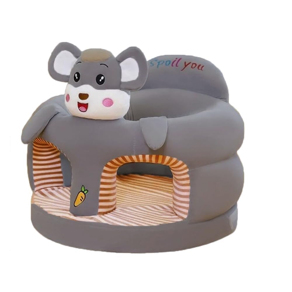 AVS Sofa Seat Chair Soft Cushion for Baby and Kids Supporting Sofa | Soft Stuffed Animals Plush Cushion Couch | Sitting Stool for Kids | Birthday Gift (Use for 0 Year to 3 Year) (Grey)-image-48