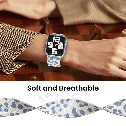 Image of Delidigi Stretchy Bands Compatible for Apple Watch Band Women 40mm 38mm 41mm 42mm 44mm 45mm 46mm 49mm, Nylon Braided Straps for iWatch Series 11 10 9 8 7 6 SE 5 4 3 Ultra 3 2 1