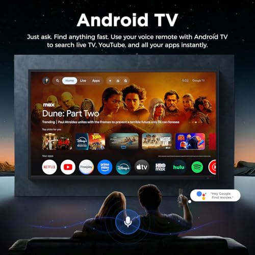 Image of 55'' Outdoor TV 4K UHD Smart Television, 2500 Nits Ultra Bright All-Weather TV, IP55 Android TV with Dolby Atmos, WiFi & Bluetooth, Screen Mirroring, HDMI for Patio Backyard
