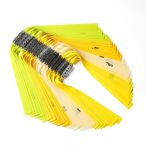 23pcs Slingshot Replacement Band Sets Flat Elastic Latex Material, 0.4-0.85mm Thickness for Outdoor Catapult Shooting Professional Hunting (0.45mm, Length 240mm)