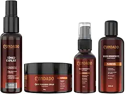 Kit Fortificante Tônico Capilar Creme Óleo Barba Balm Masculino Crescimento Cabelo Bigode (Floresta (Amadeirado))