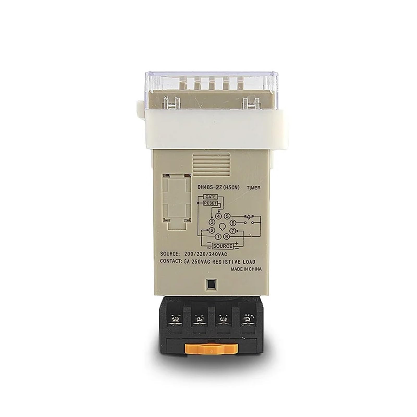 Przekaźnik czasowy Przekaźnik czasowy Cyfrowy programowalny wyłącznik czasowy DH48S-2Z 0,01S-99H99M z podstawą AC/DC 12V 24V 36V 110V 220V 380V Timer opóźnienia (AC 220V)