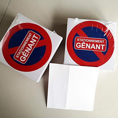 DIRODISTRIB 100 Autocollants de stationnement gênant. Taille 15 x 15 cm. Stickers dissuasifs Difficiles à décoller. pour se débarrasser des Voitures Mal garées.