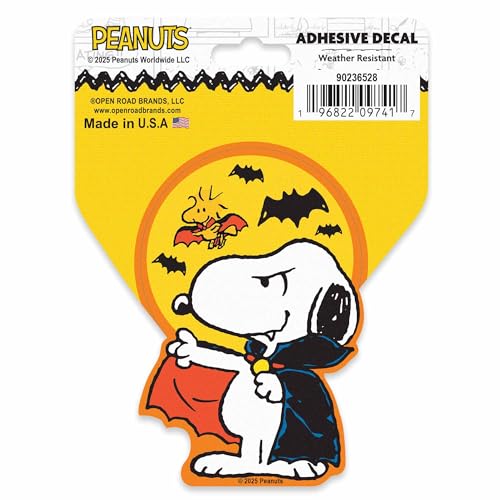Image of Peanuts Snoopy the Vampire Adhesive Vinyl Decal - Spooky Snoopy Sticker for Halloween Decor