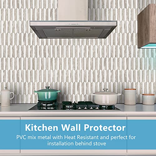 Vamos Tile Vamos Peel And Stick Backsplash Seamless Tile For Kitchen And Bathroom,White And Beige Slate Pvc Mixed Light Gold Self Adhesive Fish Scale Metal Mosaic Tiles thumb #2