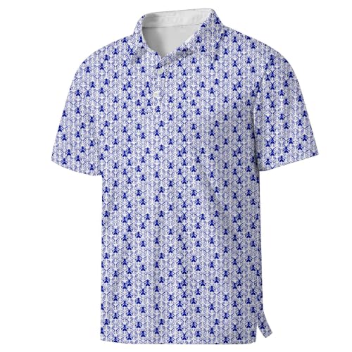 Mens Golf Shirts Short Sleeve Funny Golf Shirts for Men Performance Moisture Wicking Quick Dry Collared Polo Shirt miniatura 3