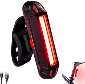 Lanterna Para Bike Traseira 5 Modos de Iluminação Recarregável USB Sinalizador Bicicleta Luz Duas Cores - ROCCAMARE