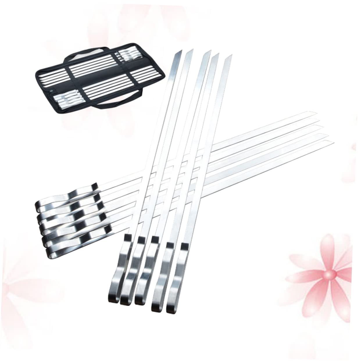 ibasenice 10piezas Pinchos Planos De Acero Inoxidable Brochetas Para Barbacoa De Brochetas Para Parrilla De Acero Inoxidable Para Asar Carne La Parrilla