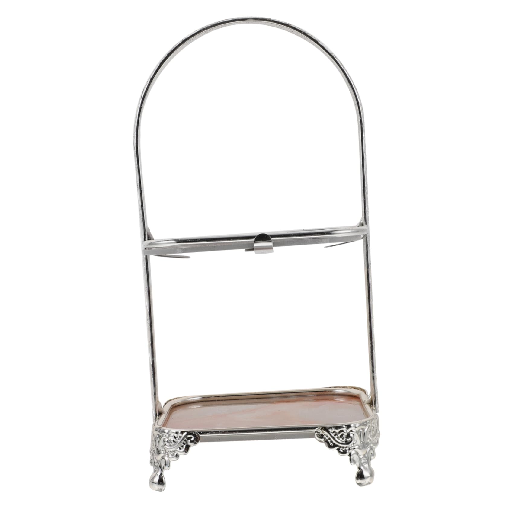 SOLUSTRE Double Cake Stand Sturdy Iron Dessert Display Tray for Fruits Snacks Cakes Elegant Serving for Home Bar Restaurant Parties
