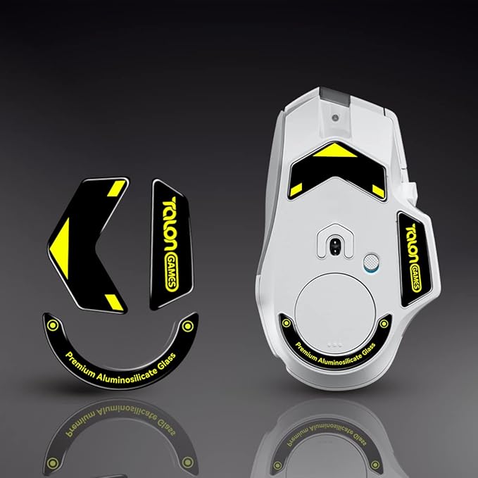 TALONGAMES Curved Edges Ultra Strong Glass Mouse Feet Skates Compatible with