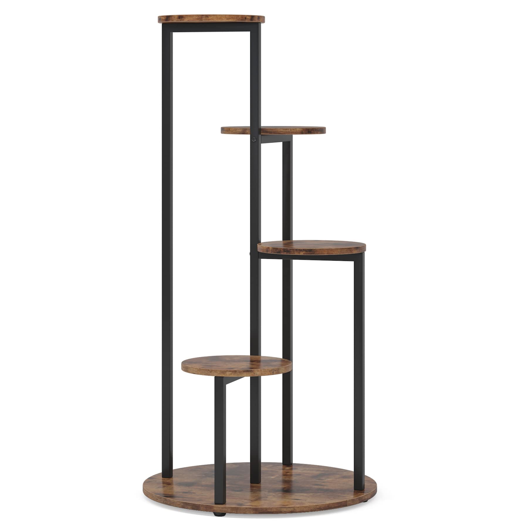 Tribesigns Pflanzenständer für den Innenbereich, 5 Etagen, 103 cm, Holz-Pflanzenregalhalter für mehrere Topfpflanzen, Eck-Blumentopfständer mit Metallrahmen für Balkon, Garten, Terrasse