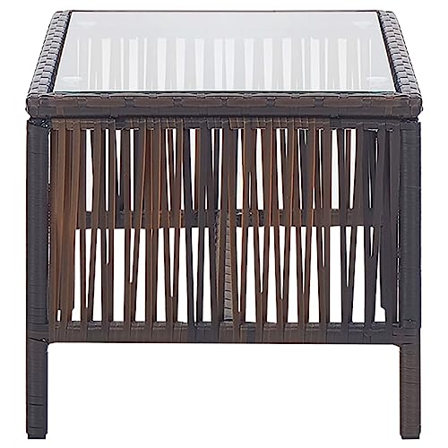 Homgoday Juego de sofás de jardín de 4 piezas con cojín de ratán sintético marrón, sofá cama, sofá salón sofá moderno, sofás para exteriores de jardín, muebles exteriores - imagen 5