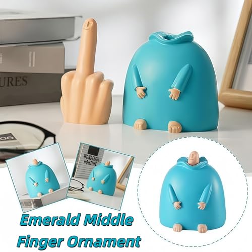 Figura de Resina Azul Gestual para Escritorio miniatura 3