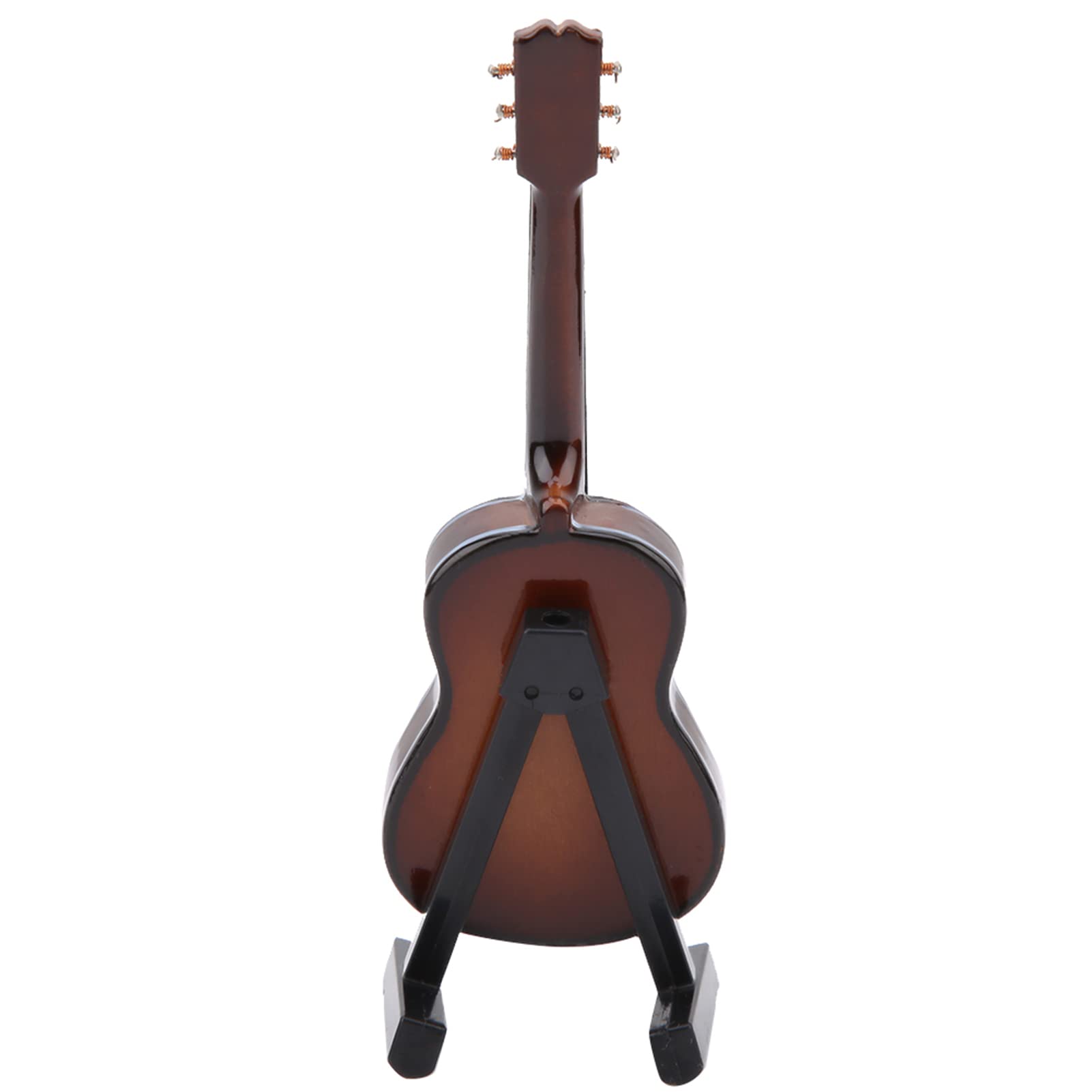 Buachois Decoración de Modo de Guitarra en Miniatura de Madera con Soporte, Mini casa de muñecas, Instrumento Musical, Adorno Artesanal para decoración de Oficina en casa, Regalo del día(14cm Marrón)