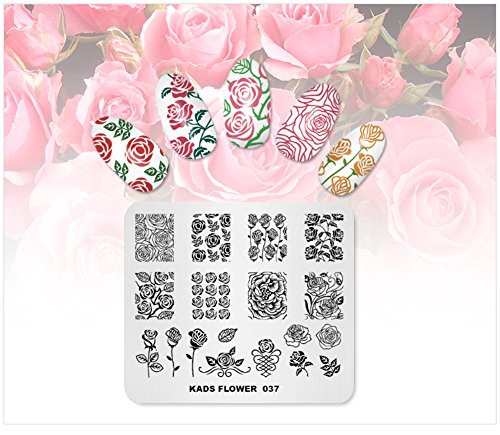 KADS Nagel Stamping Platte Blume Nail art Stempel Vorlage DIY Bild Vorlage Maniküre Stamp Platte Schablone Werkzeuge (FL037)