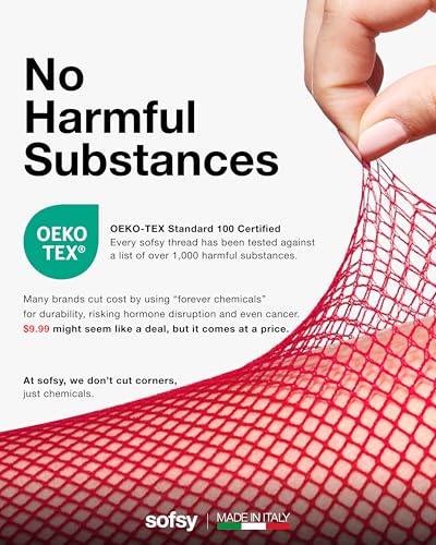 Image of sofsy Italian-Made Soft Fishnet Stockings for Women