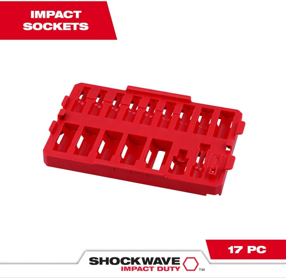 Milwaukee Electric - Impact Socket 3/8. DR 17PC SAE Tray ONLY