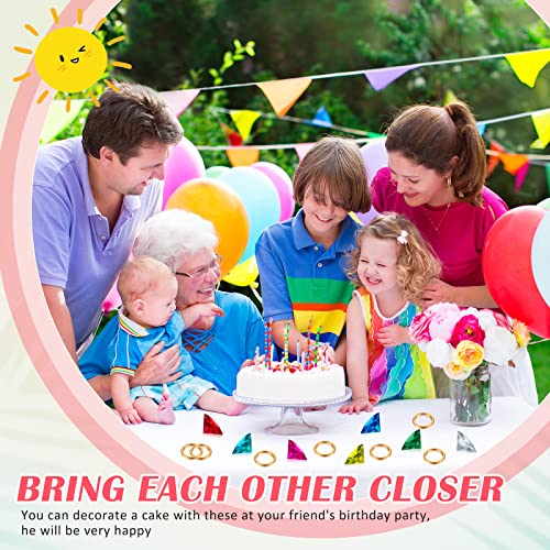 Chalyna 13 Pcs Acrylic Diamond Gems Alloy Gold Round Ring Set, Gold Rings Diamond Gemstone Jewelry ring with Gift Bag for Halloween Pirate Party Favor4