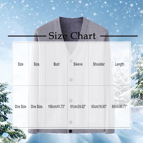 Cambkatl Men's Winter Fleece Lined Cardigan Sweaters - Slim Fit Button Down V Neck Casual Long Sleeve Knitted Outerwear3
