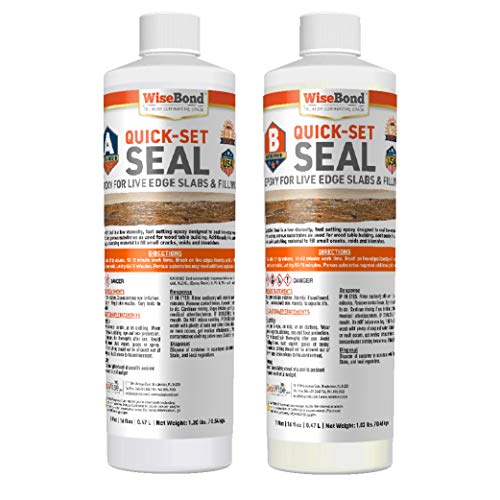 WiseBond Quick Set Seal Epoxy for Live Edges A (1-Pint) & B (1-Pint), 1 Quart Kit