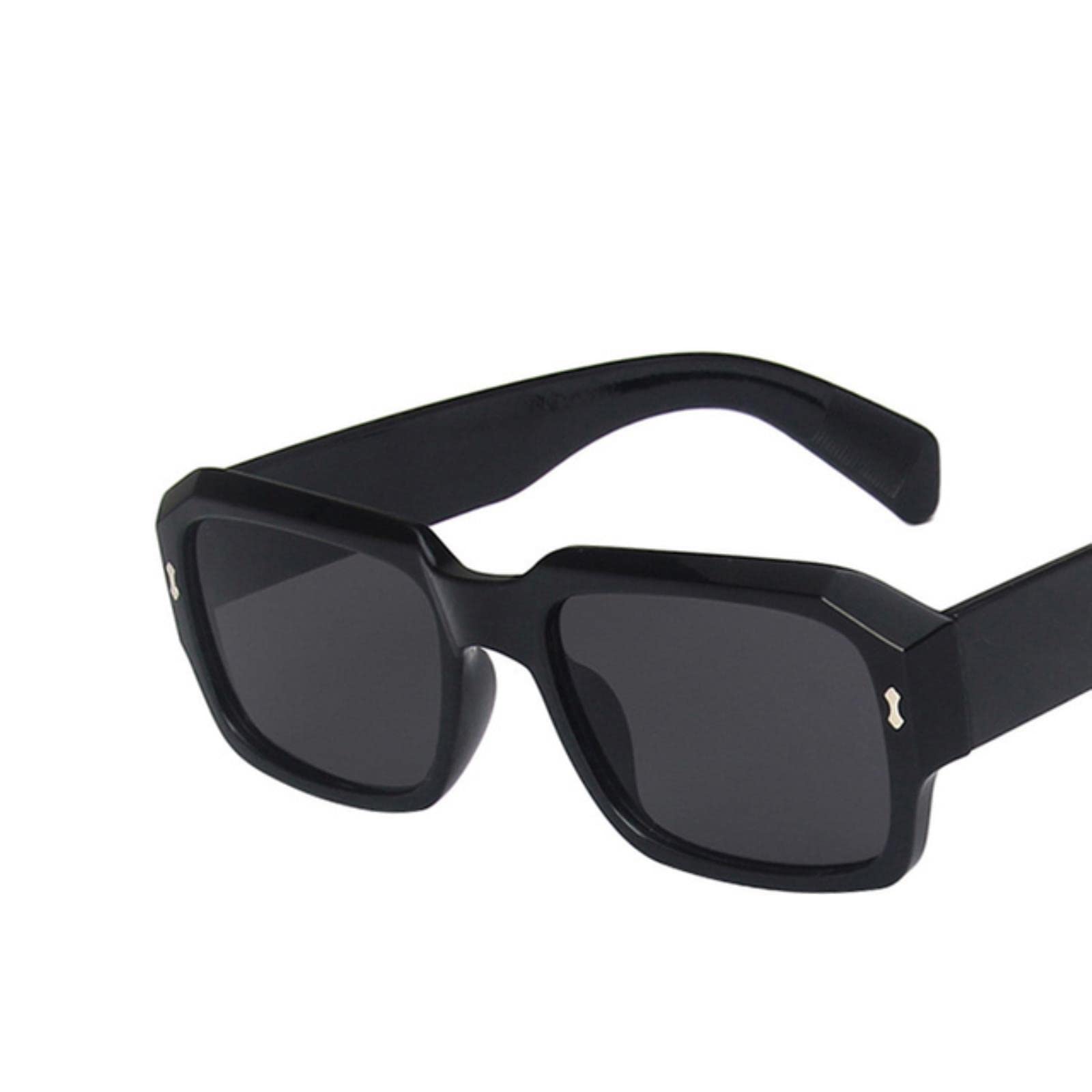 Stina Men's Blackgray Personality Simple Small Frame Rice Nail Sunglasses Retro Polygonal Glasses Outdoor Street Shooting Trend Glasses Accessories Gift