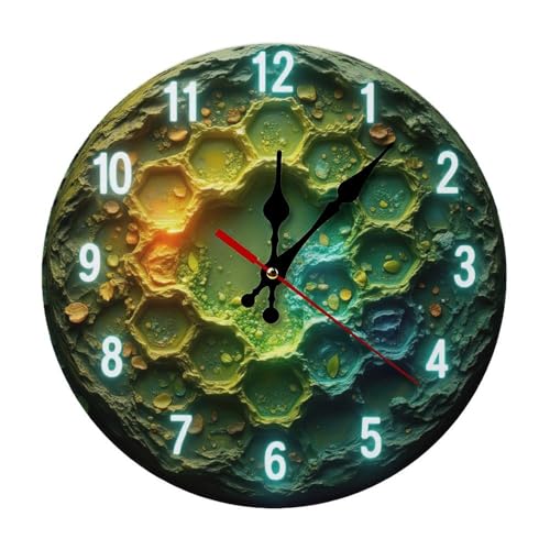 Pendule murale résumé ruche verte 2D de 25cm pour une déco de café moderne - 2