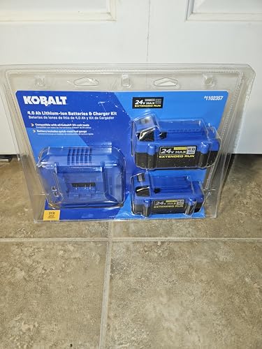 Kobalt 24-V 2-Pack Lithium-ion 4 Ah Battery and Charger