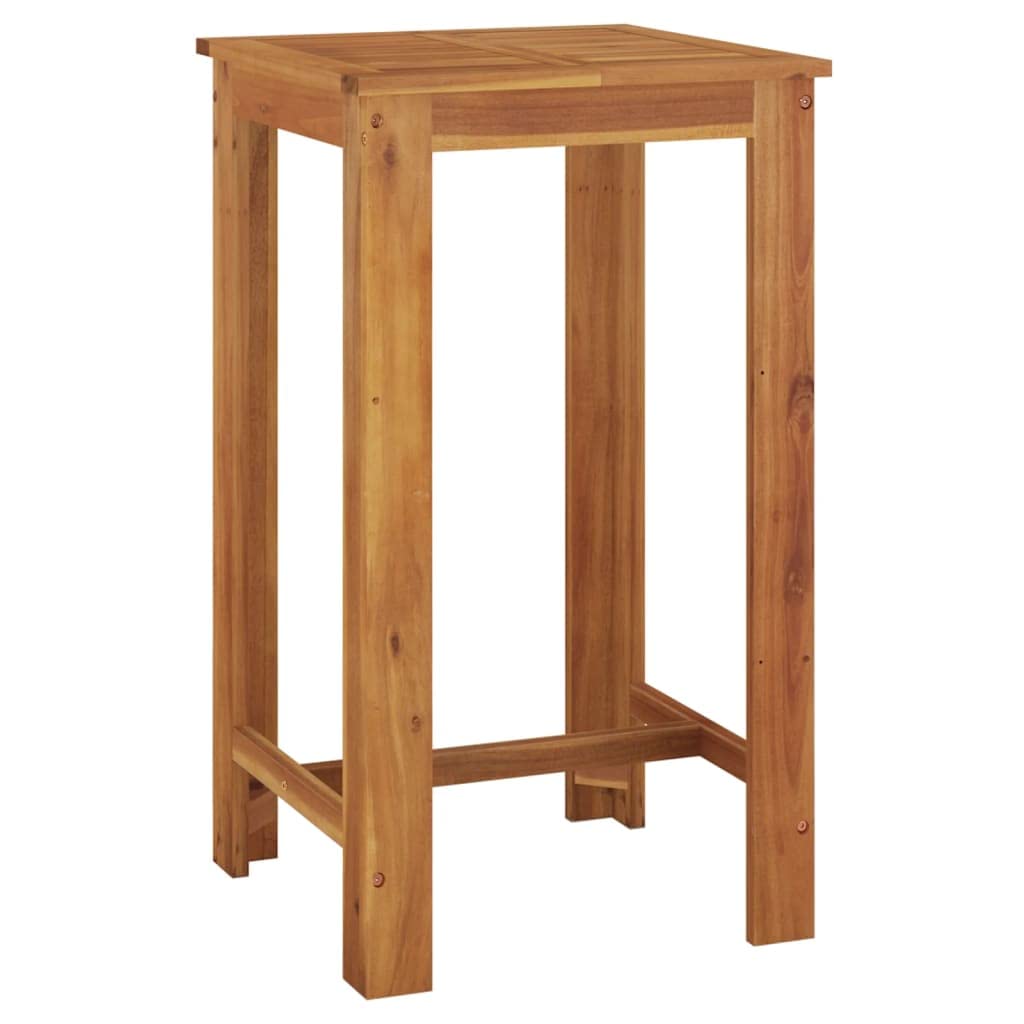 Willood Mesa y Taburetes Altos de Jardín 5 pzas, Juego de Muebles de Bar, Mesa Sillas Altas, Mesita Asientos Exterior, Madera Maciza Acacia