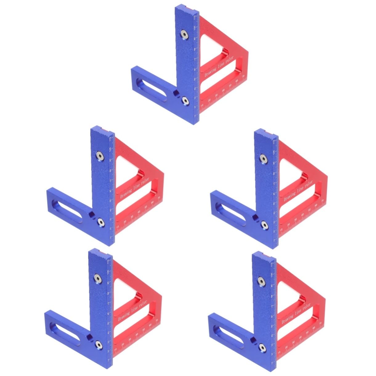 ULTECHNOVO 5pcs Square Ruler Slide Ruler for Mathematics Aluminum Ruler Carpenter Square Right Angle Ruler Safety Ruler Woodworking Scriber Metal Square Tool Triangle 3d Aluminum Alloy Edge