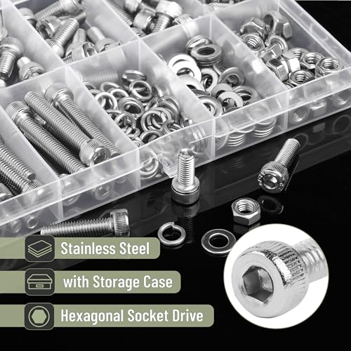 image for Mr. Pen- Nuts and Bolts Assortment Kit, 210 pcs, Stainless Steel, M5 S