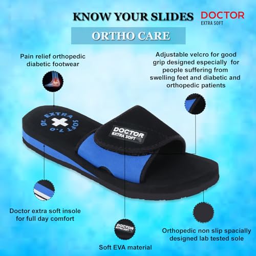 Image of DOCTOR EXTRA SOFT Women's Care Orthopaedic and Diabetic Adjustable Strape Super Comfort Dr Sliders Flipflops and House Slippers for Women's & Girl's Slides D-52