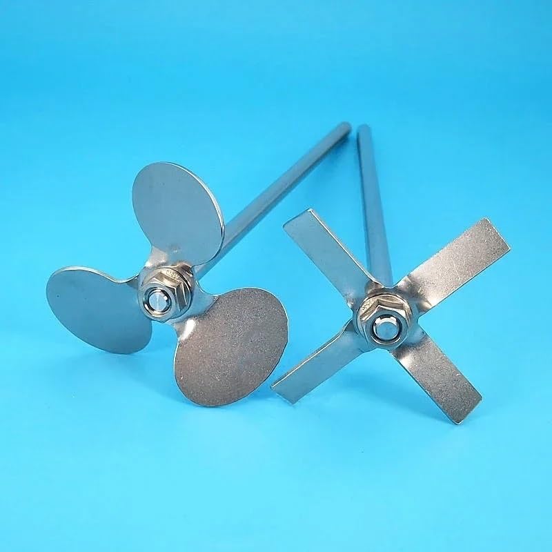 1PCS 30° Stainless Steel Stirring Paddle - 3-Leaf/Cross-Leaf - 40-120mm Spiral Impeller for Lab Electric Mixer(100x8x400mm Type-1)