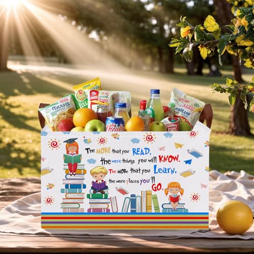Image of Reading Book Storage Basket Organizer for Nursery, Classroom, Library, and Daycare Store Books, Clothes (Kid Learning)
