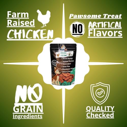 Image of Chicken & Coconut Dog Treat | Protein Rich | Fiber Rich | Crunchy Healthy Snacks | Training Treat | 45gm