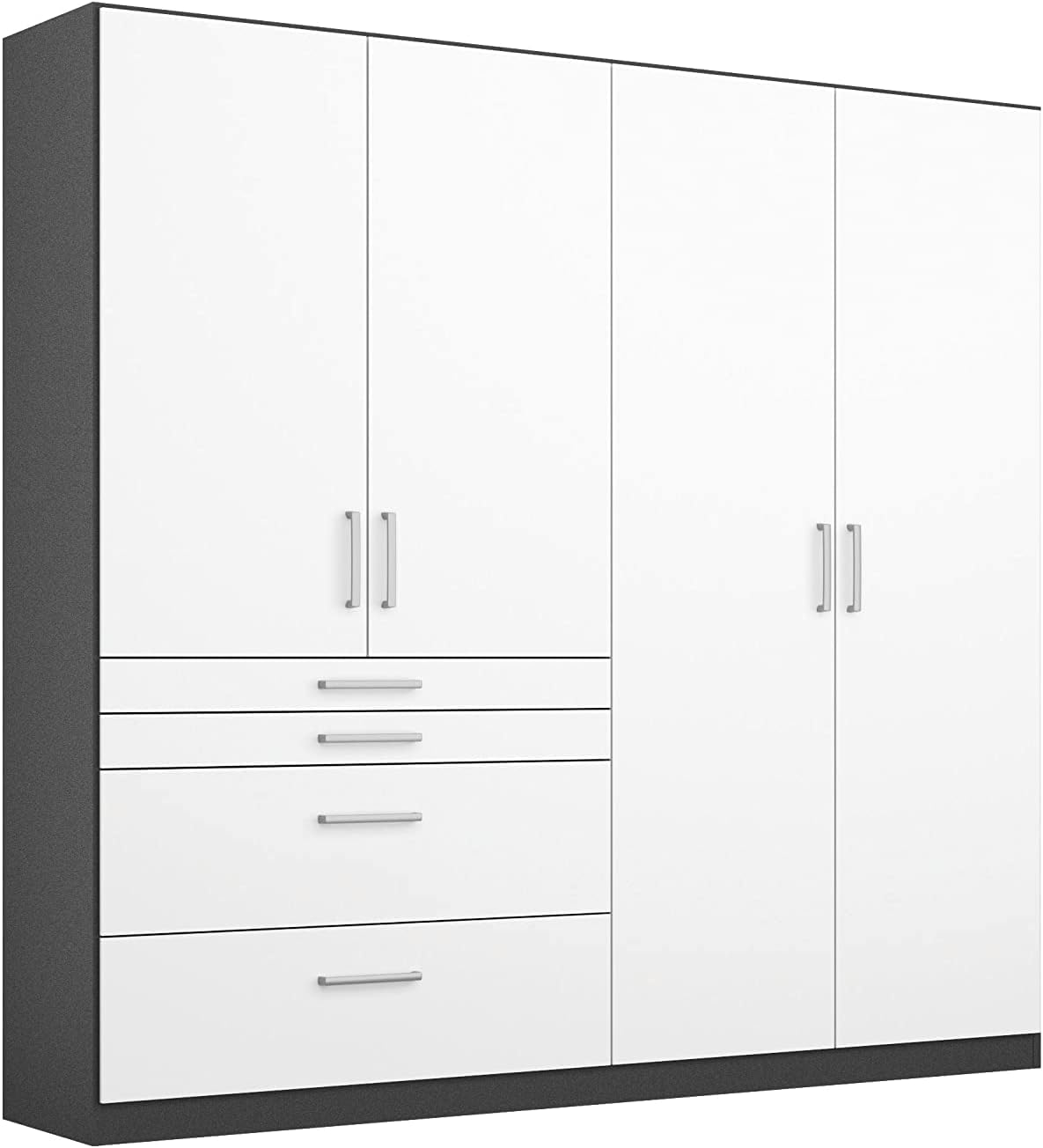 Kühlschrank 60 Cm Tief 200 Cm Hoch FORTE Jupiter Schrank 200 210, Kleiderschrank, Drehtürenschrank, 4