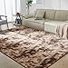 Ultra Soft Rug for Living Room, 5X8 Fluffy Shag Area Rug for Bedroom, Modern Shaggy Carpets Fuzzy Rug for Teens Dorm Nursery Home Decor Aesthetic, Upgrade Anti-Skid Durable, Tie-Dyed Coffee