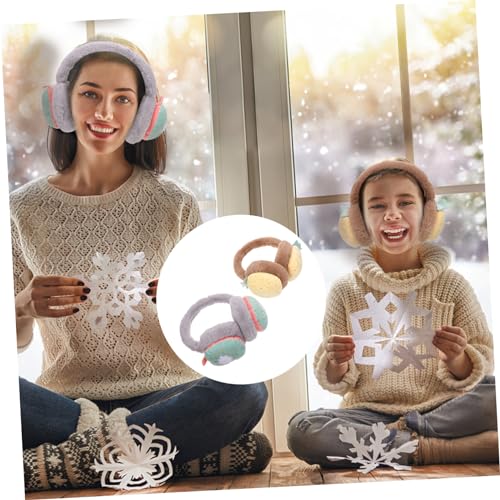 Homoyoyo 2pcs Decorative Plush Earmuffs for Boys and Girls Adults Comfortable Ear Adorable Design for Outdoor Activities Cold Weather for Girls Boys3