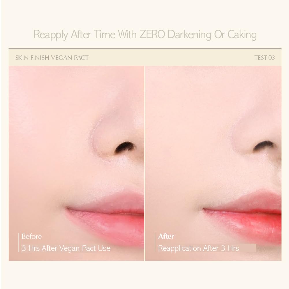 IPKN Skin Finish Vegan Pact | Face Powder Makeup & Finishing Powder (#21 Nude Beige)