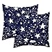 Poszewki na poduszki 40x40,gwiazdy w kolorze ciemnoniebieskim Dekoracyjna poszewka na poduszki Poszewki na poduszki 2 szt,Puszysty miękki przeciwzmarszczkowy z niewidocznym zamkiem błyskawicznym do s