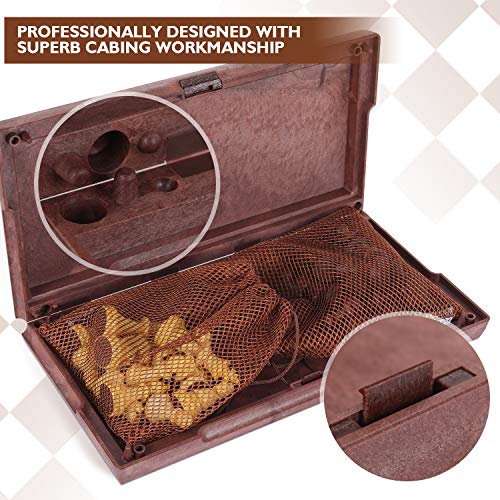 Peradix Magnetic Folding Chess Set, Big Size with 2 Storage Bags for Carpets Bottom Chess Pieces Storage, Folding Latch Box Lightweight for Easy Carrying, Portabl Travel Game for Kids Adults(14”×12”)