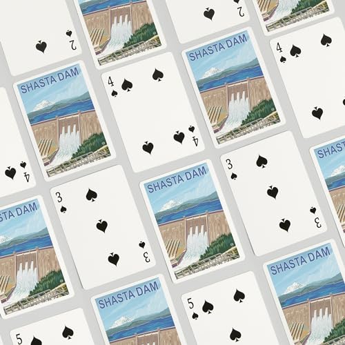 Lantern Press Shasta Dam California 52 naipes poker miniatura 4