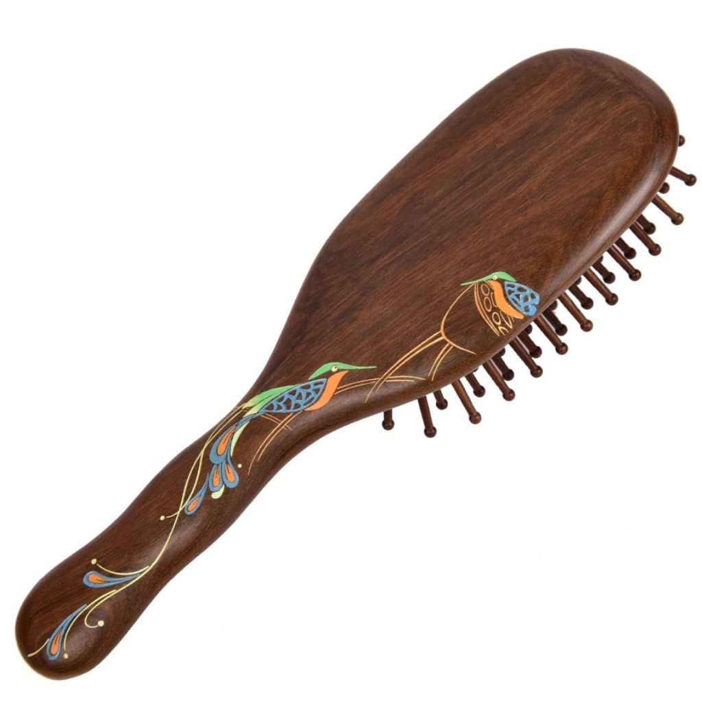 Peine Para Barba Peine de masaje con bolsa aire for el cuidado del cabello for mujeres cojín largo y rizado madera maciza alisador Herramientas Para Peinar El Cabello
