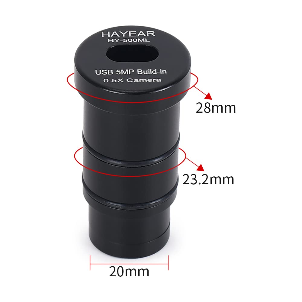 Ocular digital, cámara de microscopio USB 2.0 tipo C de 5 MP integrado, adaptador ocular ocular digital electrónico de definición clara para microscopio biológico estéreo