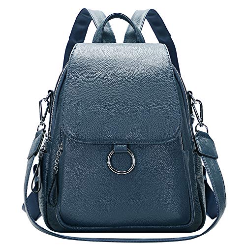 ALTOSY Women Leather Backpack Purse Fashion Convertible Ladies Shoulder Bag with Flap (S96 Indigo Blue)