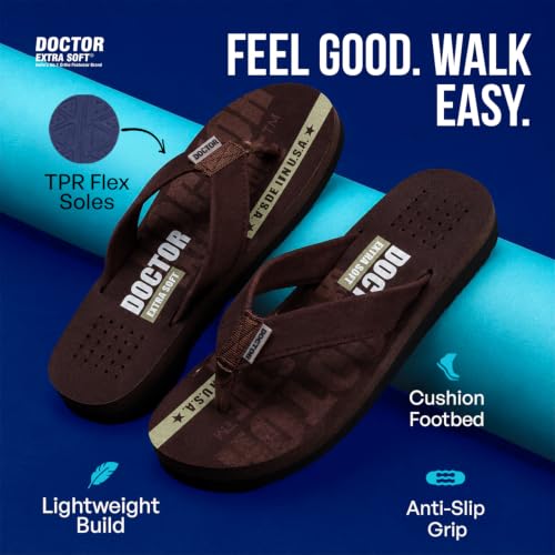 Image of DOCTOR EXTRA SOFT Slipper Care Orthopaedic and Diabetic Super Fitting Comfort Doctor Slipper, DR. Slipper, Flip-Flop, Slides and House Slipper for Men's Men's-FeelGood-D-31