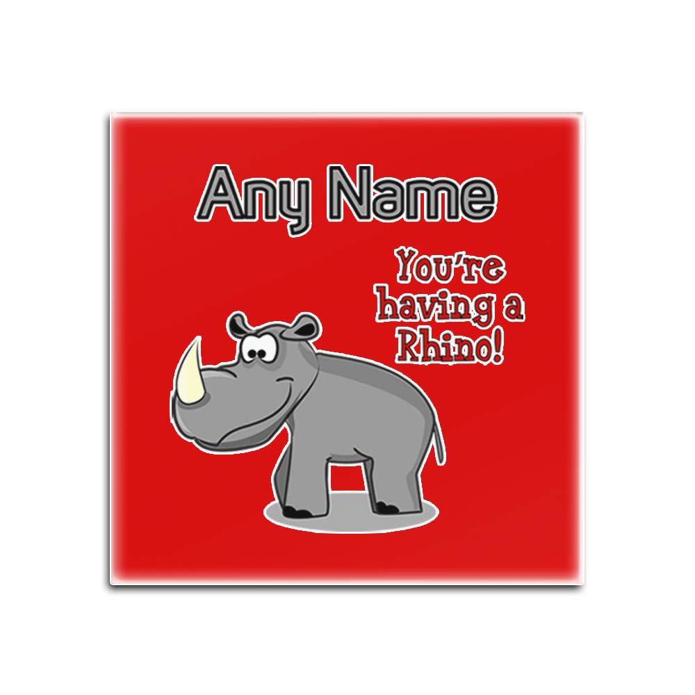 Sous-verres en verre You are Having a Rhino lot de 4 carrés blancs et rouges