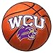 FANMATS 644 Western Carolina Catamounts Basketball Shaped Rug - 27in. Diameter, Basketball Design, Sports Fan Accent Rug